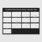 13-Month Moon Phase Zodiac 2026 Calendar (正面)