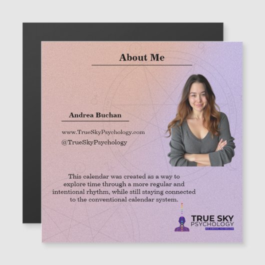 13-Month Moon Phase Zodiac About Calendar (正面/裏面)