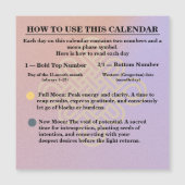 13-Month Moon Phase Zodiac instructions Calendar (正面)