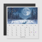13-Month Moon Phase Zodiac january Calendar (正面/裏面)