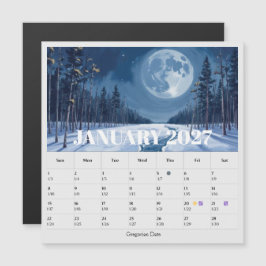 13-Month Moon Phase Zodiac january Calendar