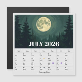 13-Month Moon Phase Zodiac july Calendar