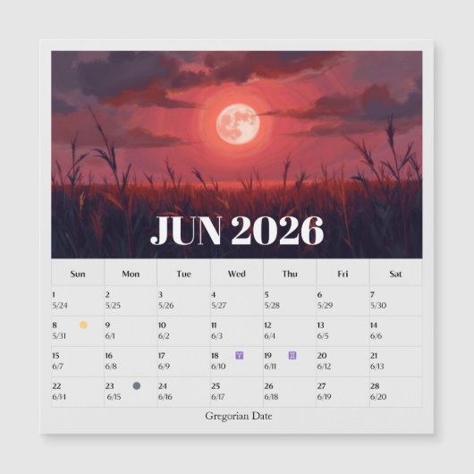 13-Month Moon Phase Zodiac jun Calendar (正面)