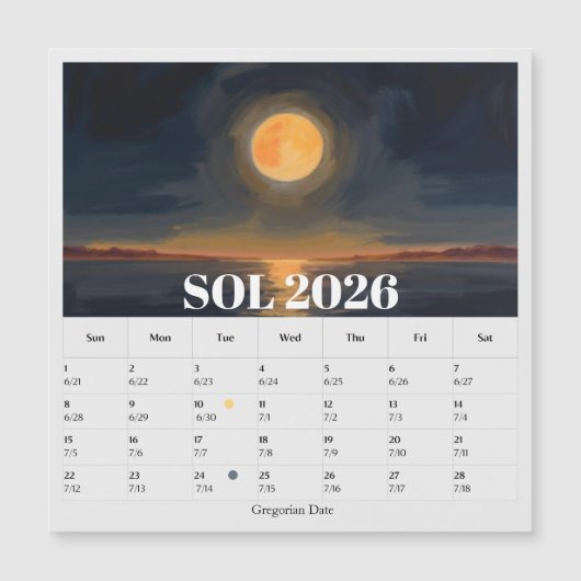 13-Month Moon Phase Zodiac sol Calendar (正面)