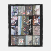 13 Photo Collageオプション文字- – ファミリー – 黒 フリースブランケット (正面)