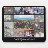 13 Photo Collageオプション文字- – ブラック編集が可能 マウスパッド (正面)
