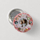 13 Photos collage パーソナライズされた Name rosy 缶バッジ (正面&裏面)