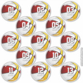13 red gold basketball player water bottle labels シール (正面)