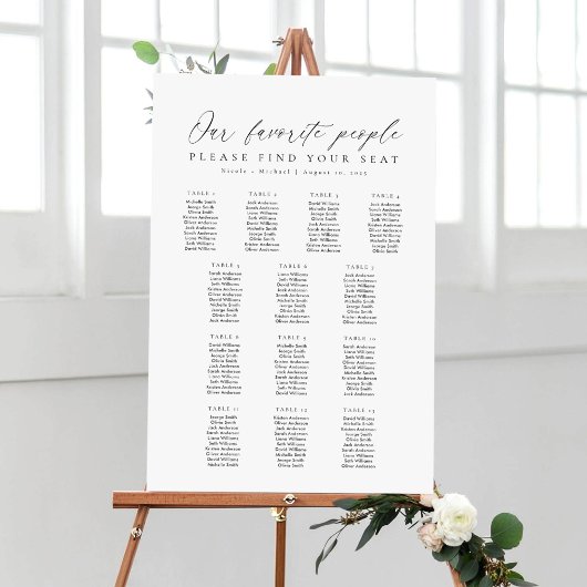 13 Tables Favorite People Acrylic Seating Chart アクリルサイン