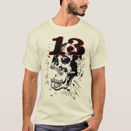 13 tattoo tete de mort numero crane malheur  tシャツ