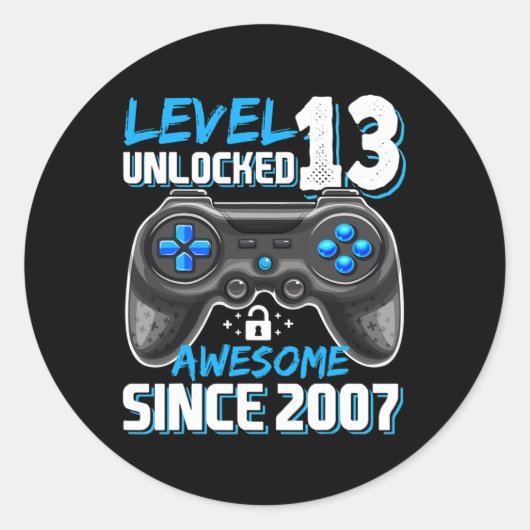 13 Unlocked 素晴らし 2007ビデオゲーム13誕生日 ラウンドシール (正面)