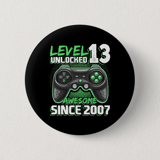 13 Unlocked 素晴らし 2007ビデオゲーム13誕生日 缶バッジ (正面)