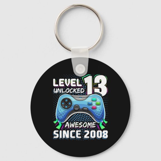 13 Unlocked 素晴らし 2008ビデオゲーム13誕生日 キーホルダー (正面)