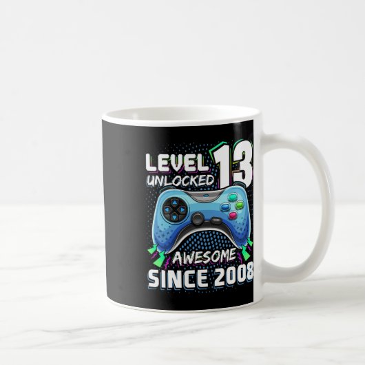 13 Unlocked 素晴らし 2008ビデオゲーム13誕生日 コーヒーマグカップ (右)