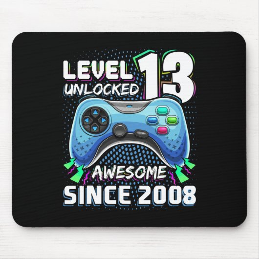 13 Unlocked 素晴らし 2008ビデオゲーム13誕生日 マウスパッド (正面)
