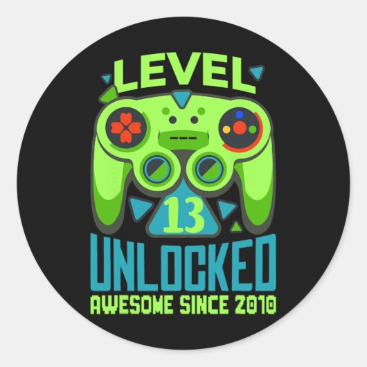 13 Unlocked 素晴らし 2010ビデオゲーム13誕生日 ラウンドシール (正面)