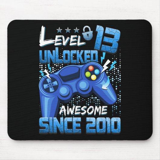 13 Unlocked 素晴らし 2010 Boy Video Game 13誕生 マウスパッド (正面)