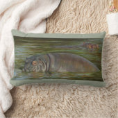 13" x 21"カバのLumbarの枕 ランバークッション (ブランケット)