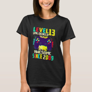 13 Year Old Boys Teens Level 13 Unlocked 13th Birt Tシャツ