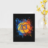 13 Years Old 13th Birthday Bysketbyll Gift For Boy カード (黄色い花)