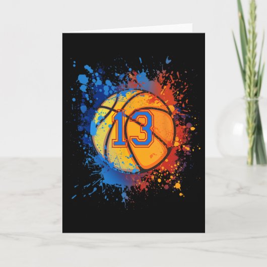 13 Years Old 13th Birthday Sketll Gift For Boys Pa カード (正面)