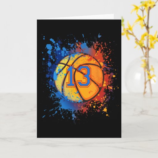 13 Years Old 13th Birthday Sketll Gift For Boys Pa カード (黄色い花)