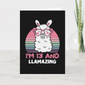 13 Years Old Bday Llamazing 13th Birthday Llama カード (正面)