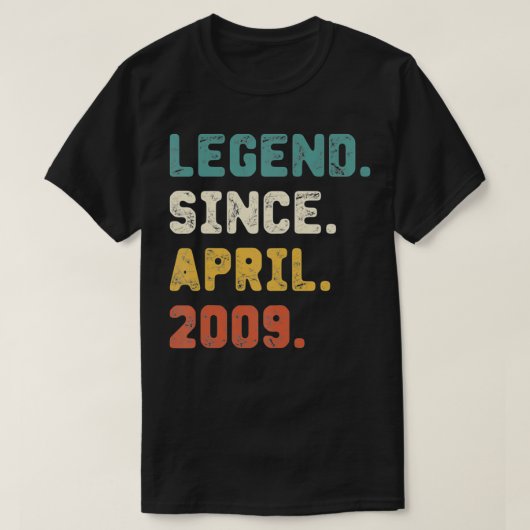 13 Years Old Gifts Legend Since April 2009 13th Bi Tシャツ (デザイン正面)