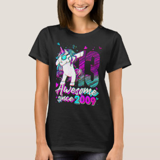 13 Years Old Unicorn Dabbing 13th Birthday Unicorn Tシャツ