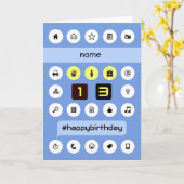 13thコンピューティング誕生日の追加パーソナライズされた名 カード (黄色い花)