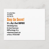 13thサプライズ10代の誕生日日付T13Aを保存 案内ポストカード (裏面)