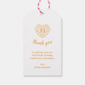 13thシトリン結婚の記念日ハート宝石オレンジ ギフトタグ (裏面)