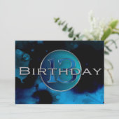 13thバースデーパーティーの招待状 – Blues抽象芸術 招待状 (スタンド正面)