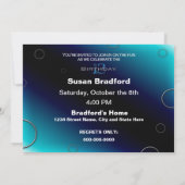 13thバースデーパーティーの招待状 – Blues抽象芸術 招待状 (裏面)