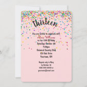 13thバースデーパーティー紙吹雪招待状 招待状 (正面)