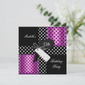 13thバースデーパーティー10代の若者女子 招待状 (スタンド正面)