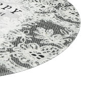 13thブラック+ホワイトレース結婚の記念日 カッティングボード (角)