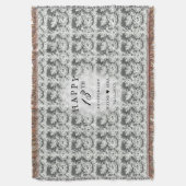 13thブラック+ホワイトレース結婚の記念日 スローブランケット (正面縦)