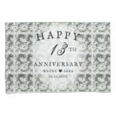 13thブラック+ホワイトレース結婚の記念日 枕カバー (正面右)