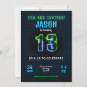 13thボーイ誕生日招待状 招待状 (正面)