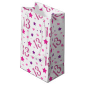 13th女の子誕生日抱き枕ピンクパープルグリッター スモールペーパーバッグ (裏面アングル)