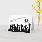 13th誕生日カードの声援なびく群衆。 カード (黄色い花)