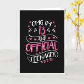 13th誕生日ガールオフィシャル10代の若者 カード (黄色い花)