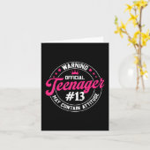 13th誕生日ガール公式10代の若者誕生日13 Y カード (黄色い花)