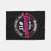 13th誕生日ガール公式10代の若者誕生日13 Y フリースブランケット (正面(横))