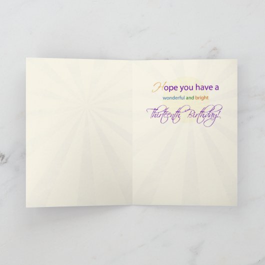 13th誕生日ガール カード (内部)