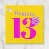 13th誕生日パーティーの女の子ピンク黄色の紫 フェイバータグ (正面)