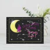 13th誕生日パーティーの招待状、フェアリー・オン・ムーン 招待状 (スタンド正面)