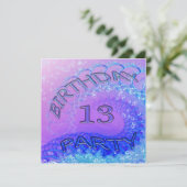 13th誕生日パーティーの招待,抽象芸術とバブ 招待状 (スタンド正面)