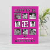 13th誕生日パーティーへの招待 – 写真 – 明るい赤紫色 招待状 (スタンド正面)